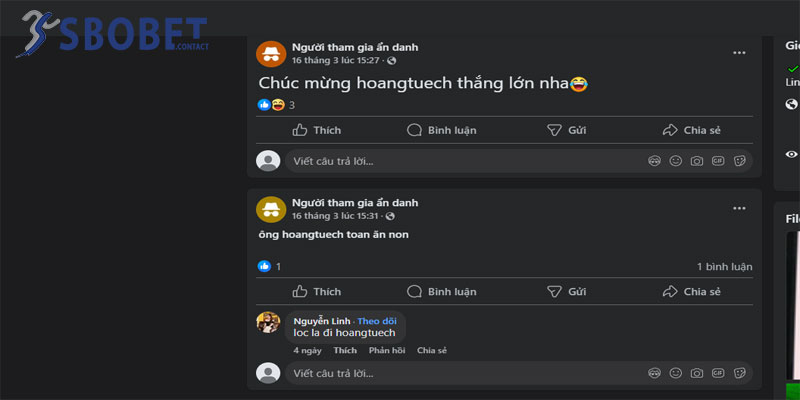 Hoangtuech - Tôi dừng chơi khi thu được hơn 50 triệu 1 Nhiều anh em chúc mừng tài khoản Hoangtuech của mình